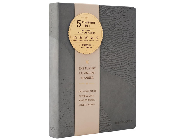 Working Mom Planner 5-in-1 Undated Weekly, Goal, Productivity & Self-Care Planner for Women & Moms (Slate)