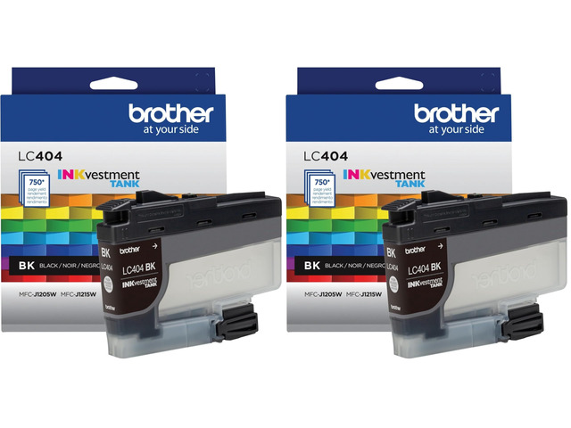 Genuine LC404BKYield Black INKvestment Tank Ink Cartridge Page Yield -750,(Pack of 2)