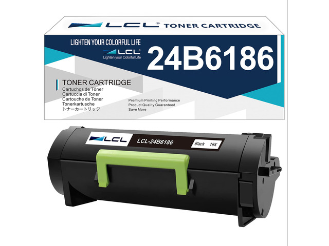 Compatible Toner Cartridge Replacement for Lexmark 24B6186 16000 Pages M3150 XM3150 XM3150H (1-Pack Black)