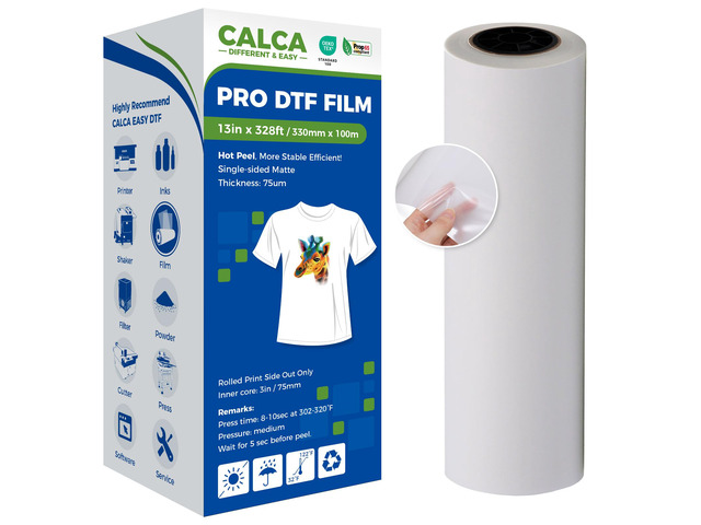 13in x 328ft DTF Transfer Film Premium Roll - Hot Peel, DTF Film Roll Direct to Transfer Film Roll for Direct-to-Film Printing, in US Stock (Glossy...