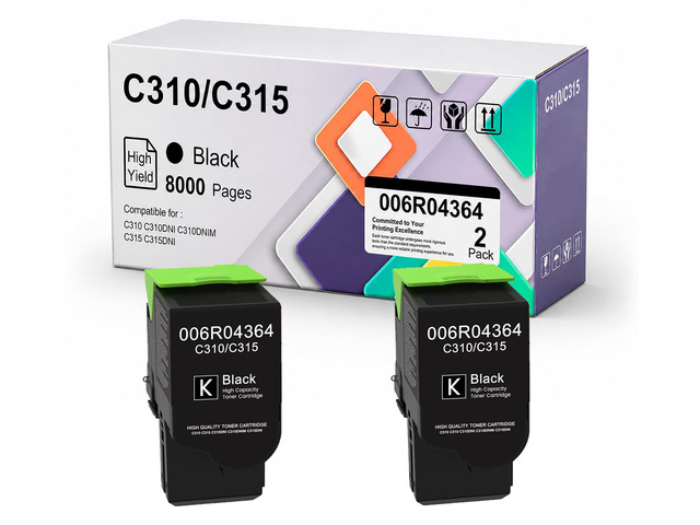 C310/C315 black Toner Cartridge for Xerox C310 C315 006R04364 006R04356 Compatible for Xerox C310 C315 C310DNI C310DNIM Printer(2-Pack