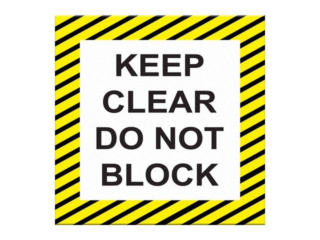 Keep Clear Do Not Block Vertical Floor Decals Anti-Slip 24 in Longer Side Keep Clear Do Not Block Sticker Vertical Shape Black Yellow Lifestyle...