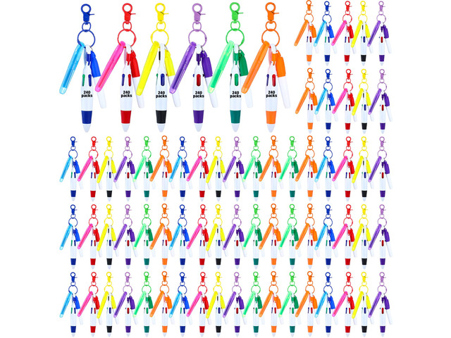 240 Pcs Nurse Pen Set Retractable Ball Pen 4 in 1 Multicolored Ballpoint Pens Mini Highlighters Permanent Marker Nursing Keychain Clip Nurse Pens...