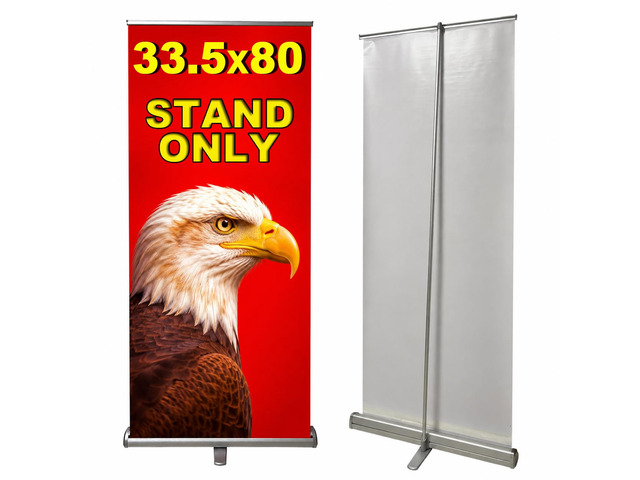 Retractable banner Stand 33.5'x80' with Padded Carry Bag Portable Roll Up Banner Metal Display Stands for Trade Shows Events Personal Celebrations...