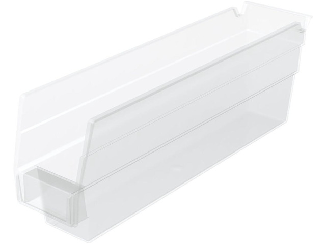 30110 Heavy Duty Plastic Shelf Bins, 12'x 3'x 4', Clear, 24-Pack Heavy Duty Nesting Storage Bins for Garage, Closet, Refrigerator, Kitchen,...