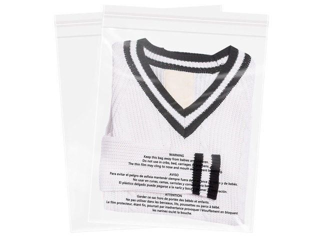 13' x 15' (1000 Count) Self Seal Clear Poly Bags with Suffocation Warning for Packaging, Shipping, Clothing, Shirts & FBA - Resealable Adhesive