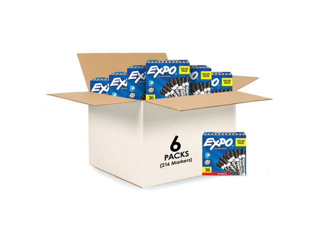 Dry Erase Markers, Chisel Tip, Black, Low-Odor, Pack of 36, Perfect for Whiteboards, Non-Porous Surfaces & Home Offices