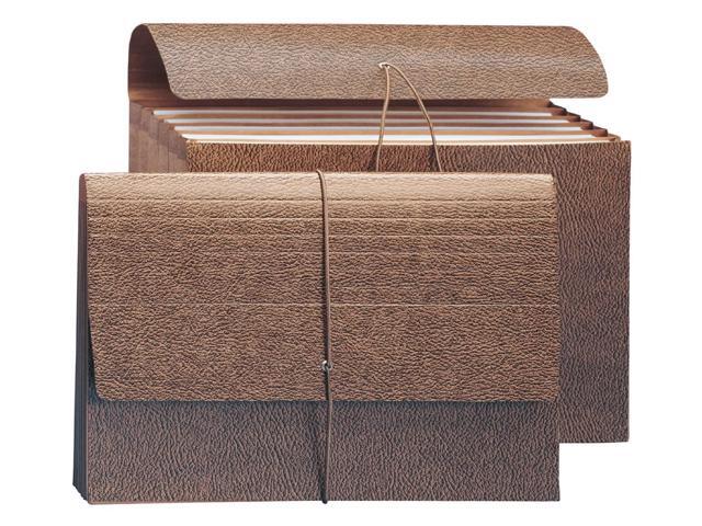 Partition Expanding File Wallet, Flap and Cord Closure, 6 Pockets, 5-1/4' Expansion, Legal Size, Redrope, 10 per Box (72475)