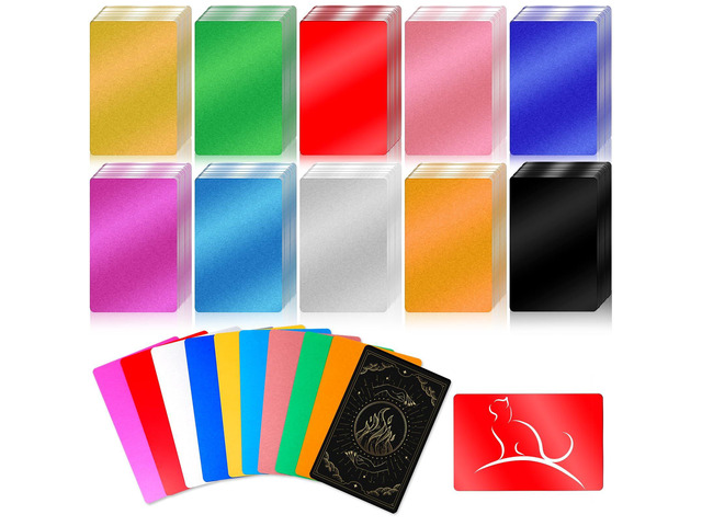 1000 Pcs Metal Business Card Blanks Bulk Aluminum Sheet Business Card 3.38 x 2.12' for Customize Office Name Laser Engraving CNC Graduation...