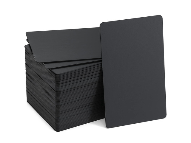 Thick Black Aluminum Metal Business Cards Anodized Aluminum 86 X 54 X 0.8mm 70 pcs