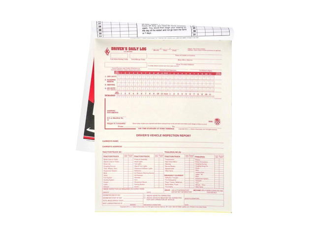 J. J. Keller 2-in-1 Driver Daily Log Book 25-pk. with Detailed Driver Vehicle Inspection Report - Book Format with 31 Sets, 2-Ply with Carbon, 8.5'...