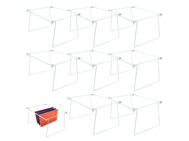 8 Pack Hanging File Frame Heavy Duty Steel Hanging File Folder Frame Letter Size Files Cabinet Rails Files Drawer Organizer for Desk Cabinet...