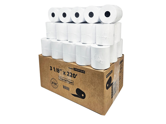 (30 Rolls - 60 GSM Heavy Thermal) 3 1/8 x 230 Thermal Paper Receipt Rolls fits all Clover POS Cash Register Printers, Star Micronics SCP700 TSP100...