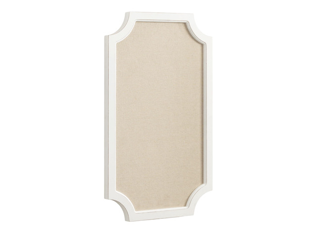 Hogan Framed Scalloped Decorative Wall Pinboard; White; 18 x 30; Rustic Modern Farmhouse Bulletin Board for Wall Organization and Decorative Displays