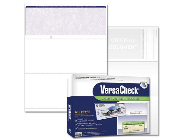 Secure Checks - 1000 Blank Business Voucher Checks - Blue Classic - 1000 Sheets Form #1000 - Check on Top