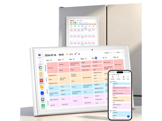 15.6' Digital Calendar, Touchscreen Smart Family Planner, Wall & Desktop 15.6 HD Touch Screen Chore Chart, No Subscription Digital Wall Calendar,...