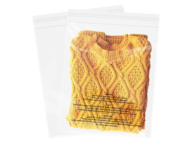 11' x 14' (1000 Count) Self Seal Clear Poly Bags with Suffocation Warning for Packaging, Shipping, Clothing, Shirts & FBA - Resealable Adhesive