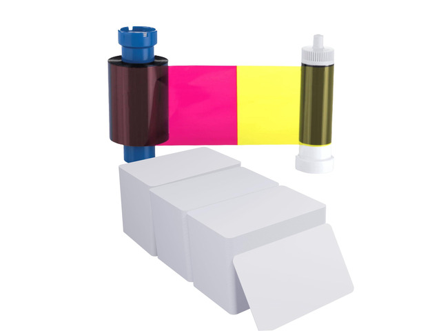 MA300YMCKO Color Ribbon - YMCKO - 300 Prints Premium CR80 30 Mil Graphic Quality PVC Cards - Qty 300