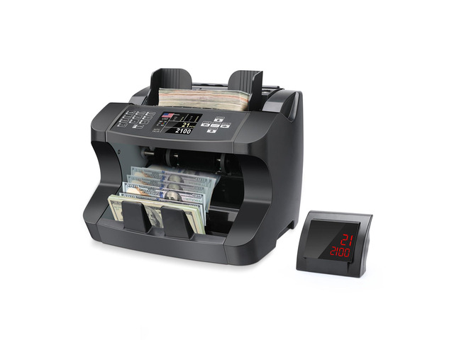 N10 Money Counter Machine Mixed Denomination, Bill Value Counting for US Dollar with UV/MG/IR Counterfeit Detection, Small Business Commercial use