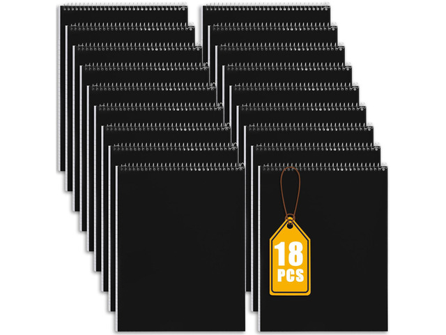 18 Pack Top Steno Spiral Notebooks Bulk 11 x 8.5 Inch Top Bound Steno Pads Spiral Book 100 Sheets College Ruled Paper Notebooks for Office Back to...