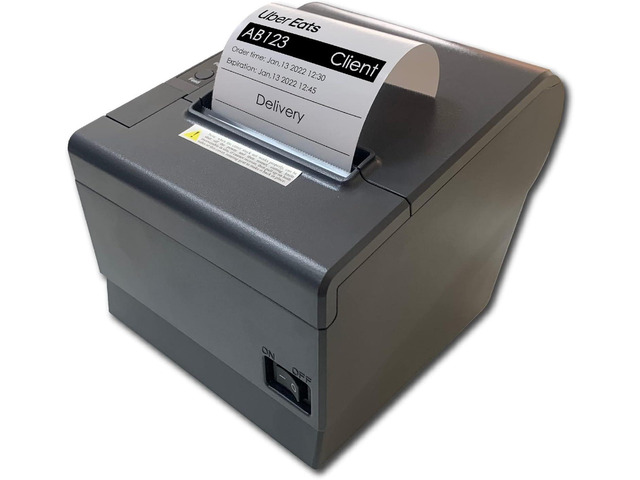 Thermal Receipt Printer PaperWidth 3 Cash Register Dual WiFi Bluetooth USB Support Food Delivery App Print Ticket Ubereats Postmates Grubhub Togo...