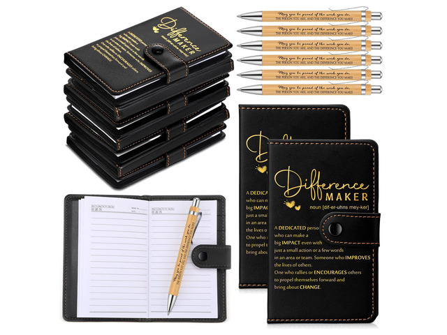 30 Sets Difference Maker Employee Appreciation Gifts Inspirational A5 Leather Notebooks with Pens Thank You Motivational Gifts for Men Women...