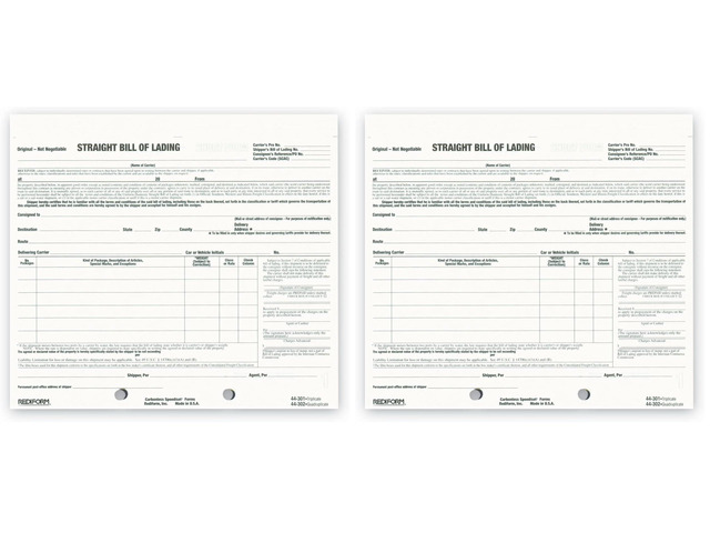 Bill of Lading, Snap-A-Way Design, Carbonless Triplicate Forms, 8.5' x 7', 250 Freight Forms (44301) (Pack of 2)