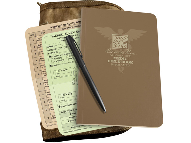 All-Weather 5.75 x 8.5 Soft Bound Medic Notebook Kit, Prolonged Casualty Care Medic Kit (No. 980T-MED-KITL)