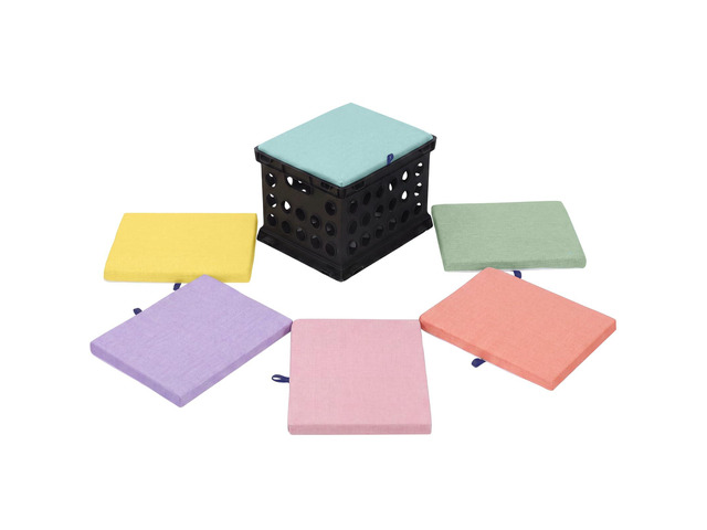 6 Pcs Crate Seat Cushions for Classroom 1.18' Thick Squares Wooden Foam Cushions Alternative Classroom Seating Suitable for 17.25'' x 14.25''...