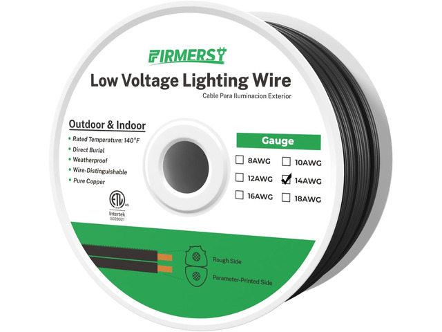 FIRMERST 14/2 Low Voltage Landscape Wire Outdoor Lighting Cable 260 Feet