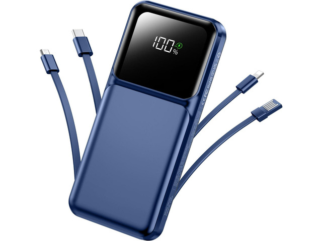 Portable Charger Power Bank with Built in Cable 20000mAh Fast Charging 22.5W USB C Fast Charging Battery Pack for iPhone Android, Slim, LED...