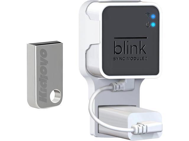 256GB Blink USB Flash Drive & Wall Mount for Blink Sync Module 2 with Short Cable - Save Space - No Messy Wires - Easy Move Mount Bracket Holder...