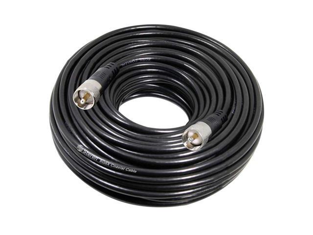 STEREN RG8X Coaxial Cable 100 ft, CB Coax Cable with PL259 UHF Connectors, Male to Male Low Loss 50 Ohm for HAM Radio, LMR400, Antenna Analyzer