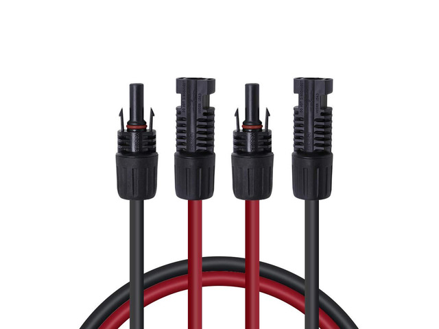 Renogy 20FT 12AWG Solar Extension Cables, M & F Connector, Black & Red, 1 Pair MC4 Wire Cord, IP65 Waterproof, UV Protection for Solar Panel Off-Grid...