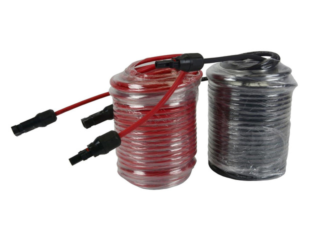 TEMCo Solar Panel Extension Cable 10 AWG 100 Ft Red + 100 Ft Black w/Staubli MC4 Connectors