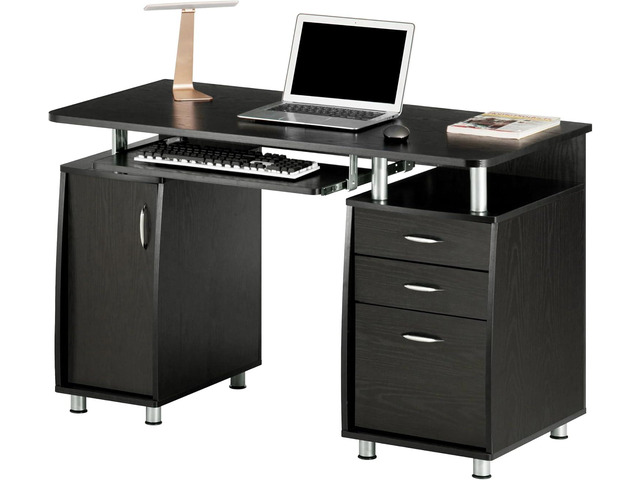Techni Mobili 48''W Computer Desk with File Cabinet & Drawers, Espresso