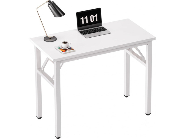 Need Small Folding Computer Desk, 31.5 Inch Writing Table, White