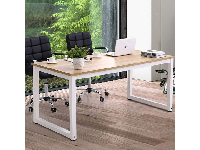NSdirect Modern Computer Desk 63 Inch Large Office Desk, Writing Study Table for Home Office Desk Workstation Wide Metal Sturdy Frame Thicker Steel...
