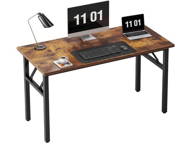 Need 47 inches Computer Desk Office Desk Folding Table with BIFMA Certification Computer Table Workstation, Rustic Brown AC5FB-120