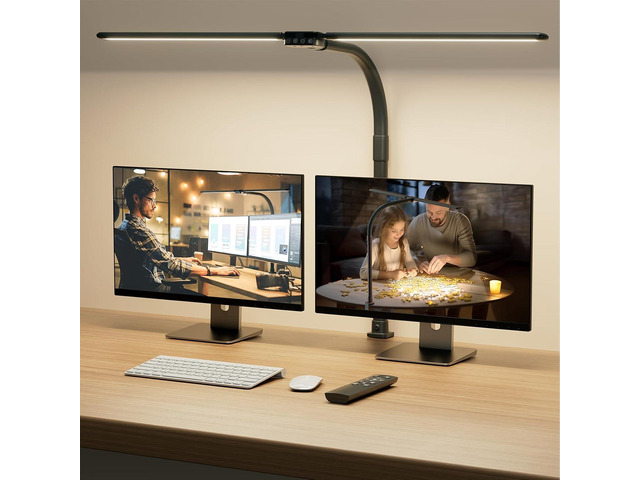 SIBRILLE LED Desk Lamp for Home Office - Dimmable Computer Desk Light with Clamp, Modern Architect Task Lamp with Color Changing, Flexible Desktop...