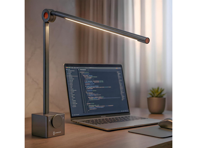Ligoe Minimalist Home Office Desk Lamp By LINKSTYLE Foldable Desk Light, Eye Protections LEDs, Dimmable Lights, App Control