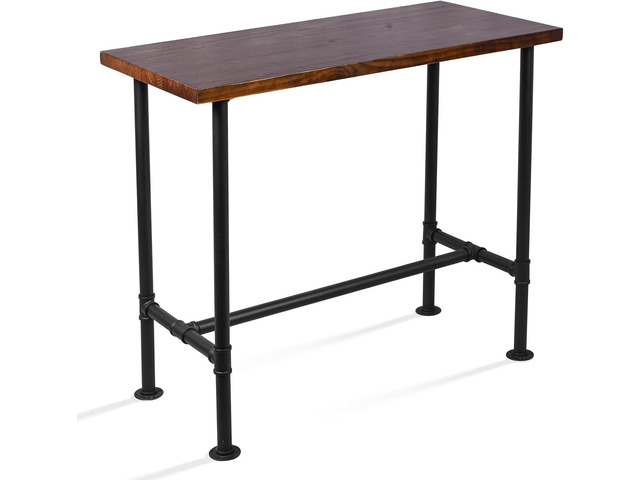 DIY Industrial Design Pipe Dining Table Casual Pub BAR Laptop Table Modern Studio Wood and Metal Rectangular Dining Table homeoffice Desk Breakfast...