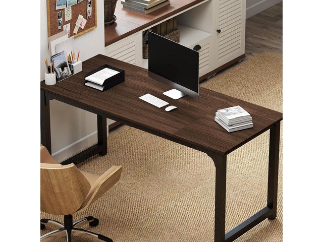 NSdirect Large Office Desk for Home Office, Large 63 Computer Desk Table, Wide Writing Study Desk for 2 Person, Metal Sturdy Frame Thicker Steel...