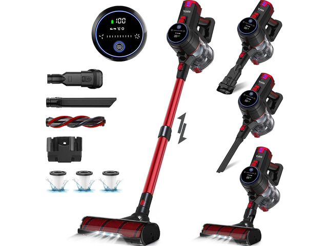 V8 Cordless Vacuum Cleaner, Powerful Suction Stick Vacuum, 55Mins Runtime, Wireless Lightweight Handheld Vacuum Cleaner for Home, Hardwood Floor,...