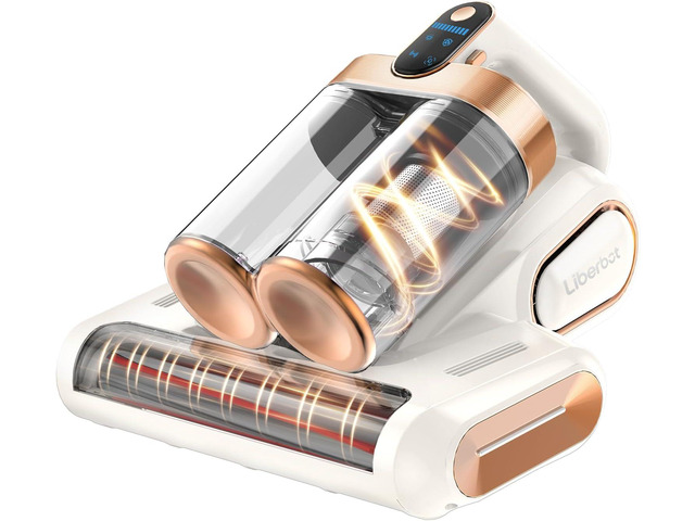 Mattress Vacuum Cleaner, Cordless Bed Vacuum with 13KPa Suction, Portable Vacuums for Sofa Couch Crib, Birthday Gifts for Women (White & Gold)