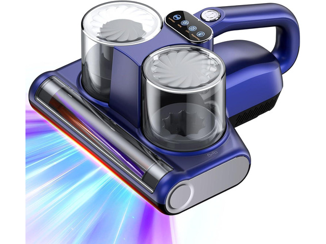 Mattress Vacuum Bed Vacuum Cleaner 16Kpa Suction 253.7nm UV-C Light, 140°F Heated Air, 30000 RPM Brushroll, Ultrasonic, HEPA Filter, Handheld...