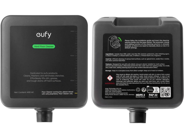 eufy Official Hard Floor Cleaner for Omni S1 Pro/S1, Safe and Gentle for Hand, Automatically Mix without Manual Dilution, 600ml, 1 bottle