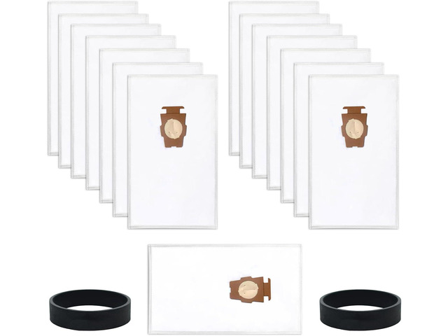 15 Pack 204814 Hepe Bags Compatible with Kirby Vacuum Bags + 2 Belts