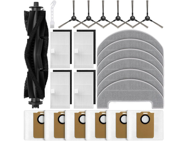 Bluevisk MS1 MAX Replacement Parts for For MONSGA MS1 MAX Robotic Vacuum Cleaner Parts with 1 Roller Brush, 4 HEAP, 6 Mop, 6 Dust Bags, 6 Side...