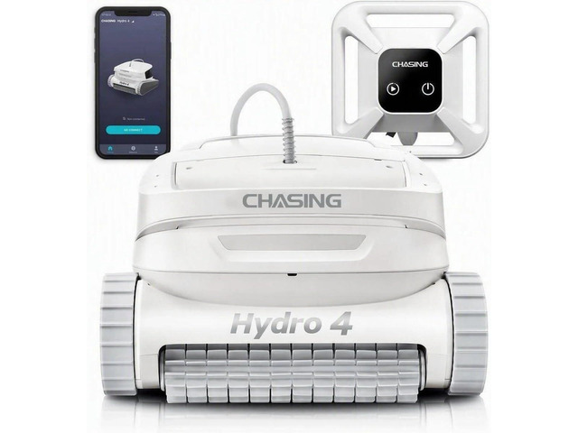 Chasing Hydro 4 Cordless Pool Vacuum for Inground Pools 210-Min Battery Pool Robot for Floor, Wall & Waterline Cleaning Smart App Control ...